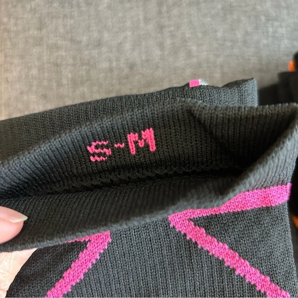 Black + Neon Accent Compression Socks, 20-30mmHg compression (1 pair)